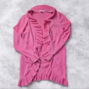 Lilly Pulitzer Sherette Ruffle Cascading Pink Sweater